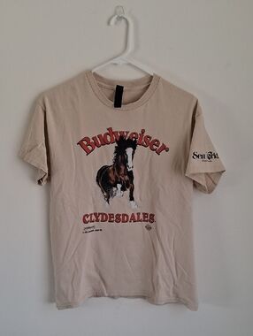 Vintage 90s Budweiser Clydesdale T- Shirt Cotton Mens Medium